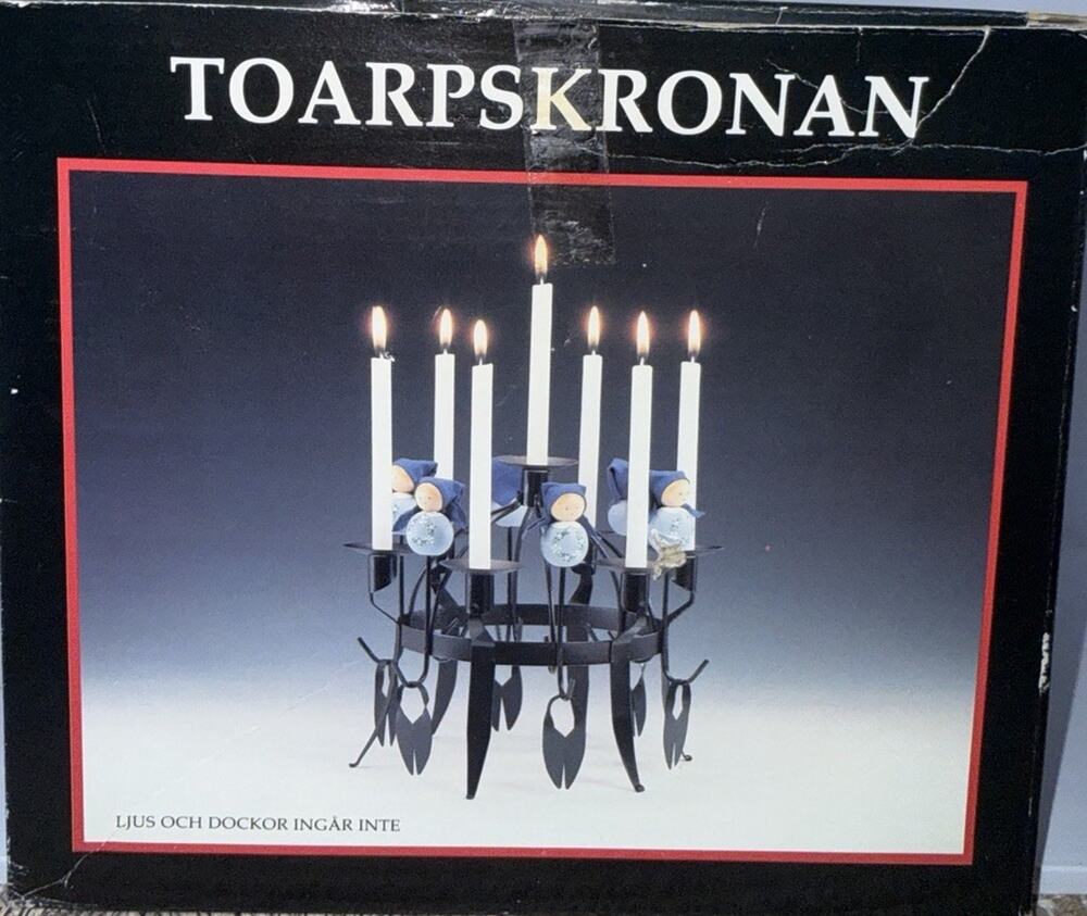 Vintage Swedish Toarpskrona Toarp Crown candle holder COMPLETE Set